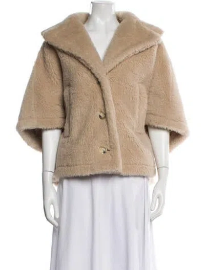 Pre-owned Max Mara Alpaca Faux Fur Jacket In Brown