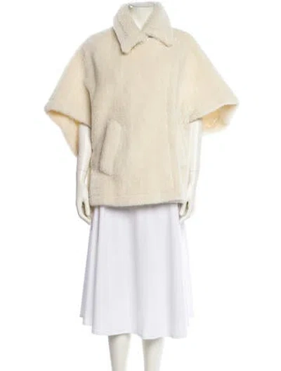 Pre-owned Max Mara Alpaca Faux Fur Jacket In Neutral