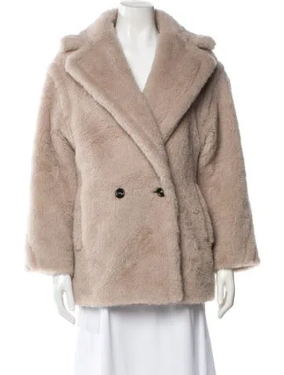 Pre-owned Max Mara Alpaca Faux Fur Jacket In Neutral