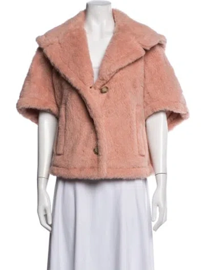 Pre-owned Max Mara Alpaca Faux Fur Jacket In Pink