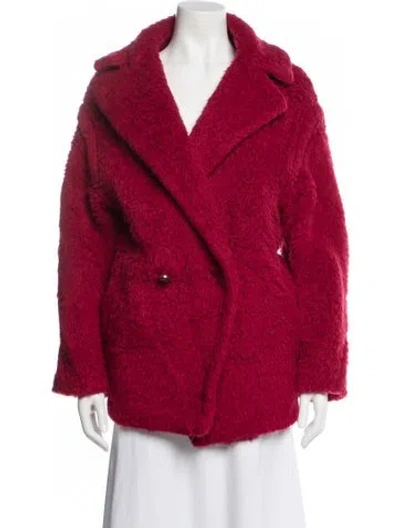 Pre-owned Max Mara Alpaca Faux Fur Jacket In Red