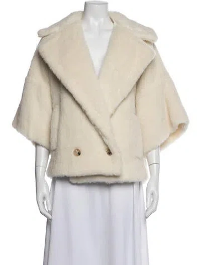Pre-owned Max Mara Alpaca Faux Fur Jacket W/ Tags In Neutral