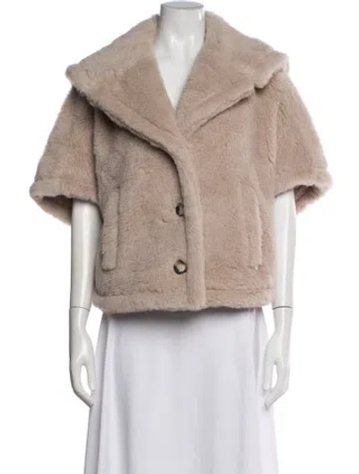 Pre-owned Max Mara Alpaca Faux Fur Jacket W/ Tags In Neutrals