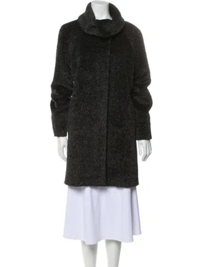 Pre-owned Max Mara Alpaca Fur Coat In Black
