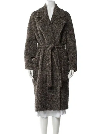 Pre-owned Max Mara Alpaca Fur Coat In Brown