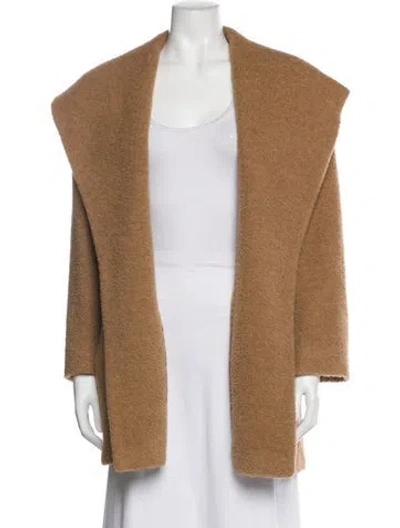 Pre-owned Max Mara Alpaca Fur Coat In Brown