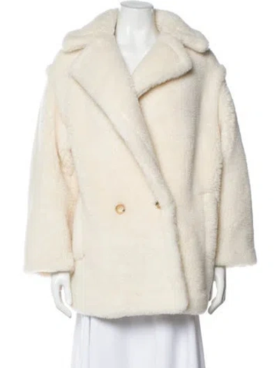 Pre-owned Max Mara Alpaca Fur Coat W/ Tags In Neutral