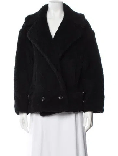 Pre-owned Max Mara Alpaca Fur Jacket In Black