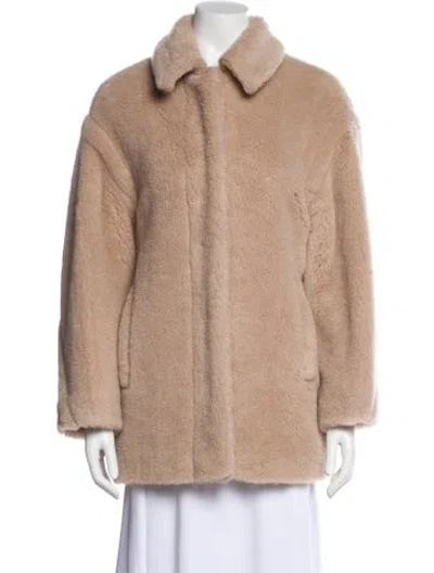 Pre-owned Max Mara Alpaca Fur Jacket In Neutral