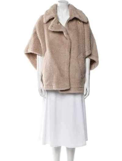 Pre-owned Max Mara Alpaca Fur Jacket W/ Tags In Neutral