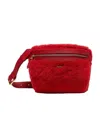 Max Mara Alpaca Hair And Silk Waist Bag In Red