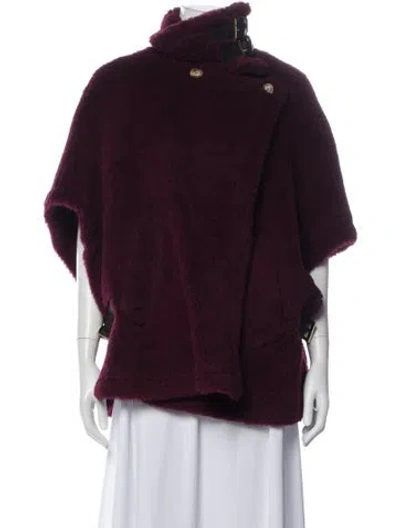 Pre-owned Max Mara Alpaca Jacket In Burgundy