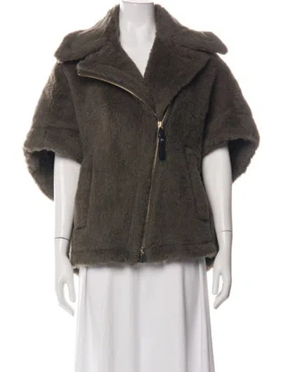 Pre-owned Max Mara Alpaca Jacket In Green