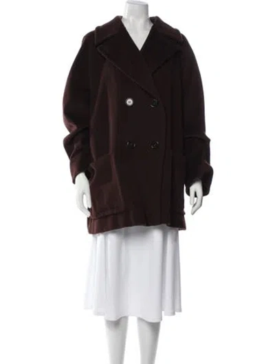 Pre-owned Max Mara Alpaca Peacoat In Brown