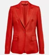 Max Mara Alpaca Single-breasted Linen Blazer In Rosso