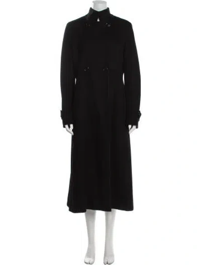 Pre-owned Max Mara Alpaca Trench Coat In Black