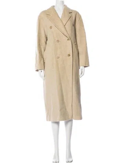 Pre-owned Max Mara Alpaca Trench Coat In Neutral