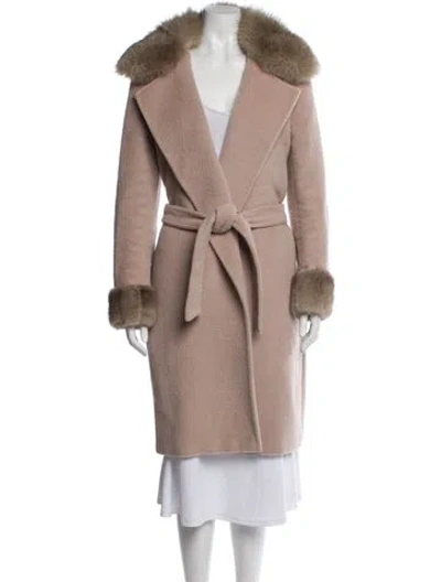 Pre-owned Max Mara Alpaca Trench Coat In Pink