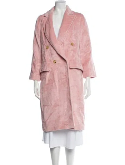 Pre-owned Max Mara Alpaca Trench Coat In Pink