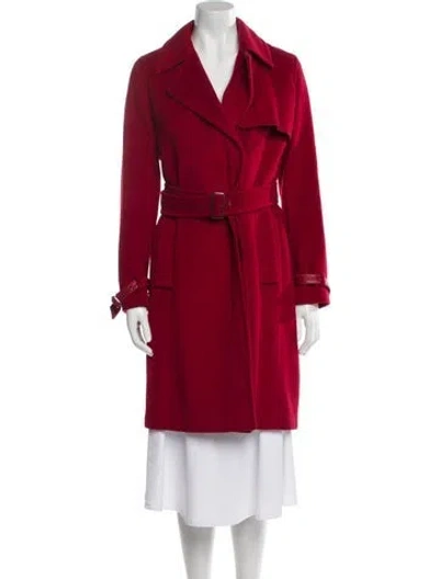 Pre-owned Max Mara Alpaca Trench Coat In Red