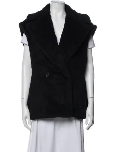 Pre-owned Max Mara Alpaca Vest In Black