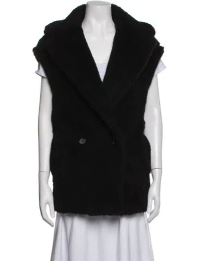 Pre-owned Max Mara Alpaca Vest In Black