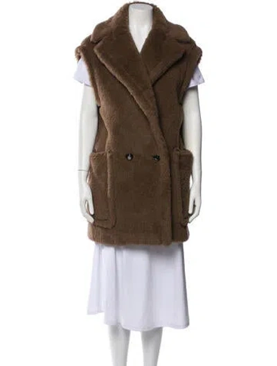Pre-owned Max Mara Alpaca Vest In Brown