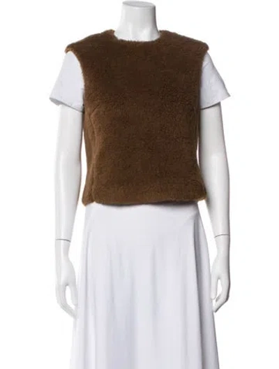Pre-owned Max Mara Alpaca Vest In Brown