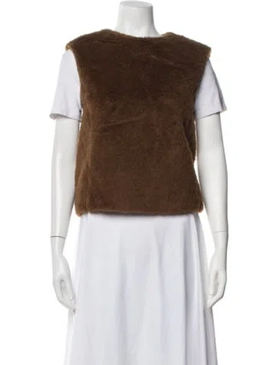 Pre-owned Max Mara Alpaca Vest In Brown