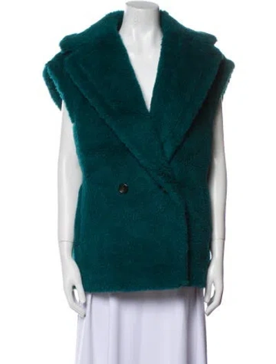Pre-owned Max Mara Alpaca Vest In Green