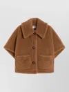 Max Mara Alpaca-wool Teddy Cape Coat With Silk Base In Brown