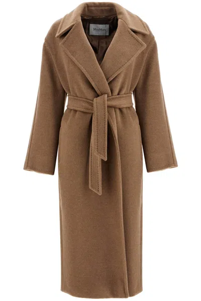 Max Mara Alpaca, Wool And Cashmere Robe Coat In Brown