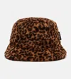 Max Mara Alpaca And Wool Leopard Jacquard Bucket Hat In Brown