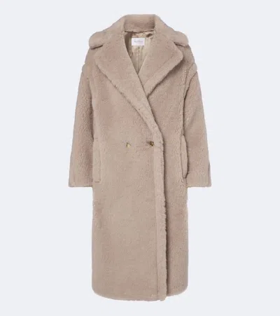 Max Mara Alpaca, Wool, And Silk Teddy Coat In Beige