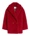 Max Mara Maxmara Frais Short Teddy Bear Icon Coat In Red