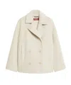Max Mara Alpaca Wool And Wool Coats In White