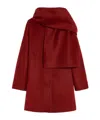 Max Mara Alpaca Wool And Wool Paired With A Scarf In Red