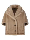 Max Mara Alpaca Wool Cape In Neutral