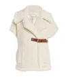 Max Mara Teddy Fabric Alpaca And Wool Cape In White