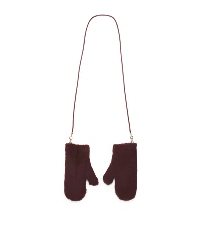 Max Mara Alpaca-wool-silk Mittens In Brown