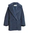 Max Mara Tedgirl Oversized Double-breasted Alpaca, Wool And Silk-blend Coat In Blue