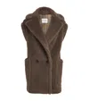 Max Mara Oversized Sleeveless Faux Fur Vest In Brown