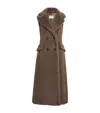 Max Mara Alpaca-wool-silk Sleeveless Coat In Multi