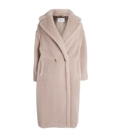 Max Mara Alpaca-wool-silk Teddy Bear Coat In Sand