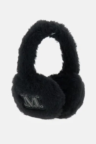 Max Mara Alpaca Wool Teddy Earmuffs In Black