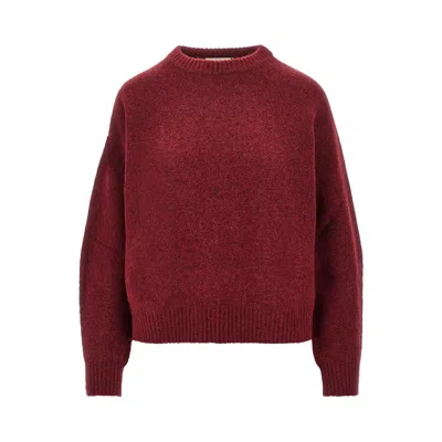 Max Mara Alpaca Wool-blend Knitted Sweater In Red