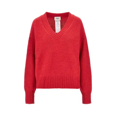 Max Mara Alpaca Wool-blend Knitted Sweater In Red