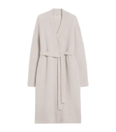 Max Mara Alpaca Wool-blend Longline Cardigan In Beige