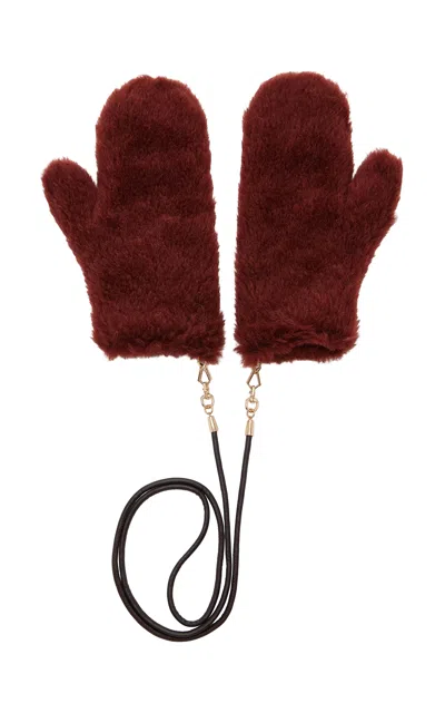 Max Mara Alpaca-wool Gloves In Red