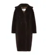 Max Mara Teddy Bear Alpaca Wool Oversized Coat In Brown